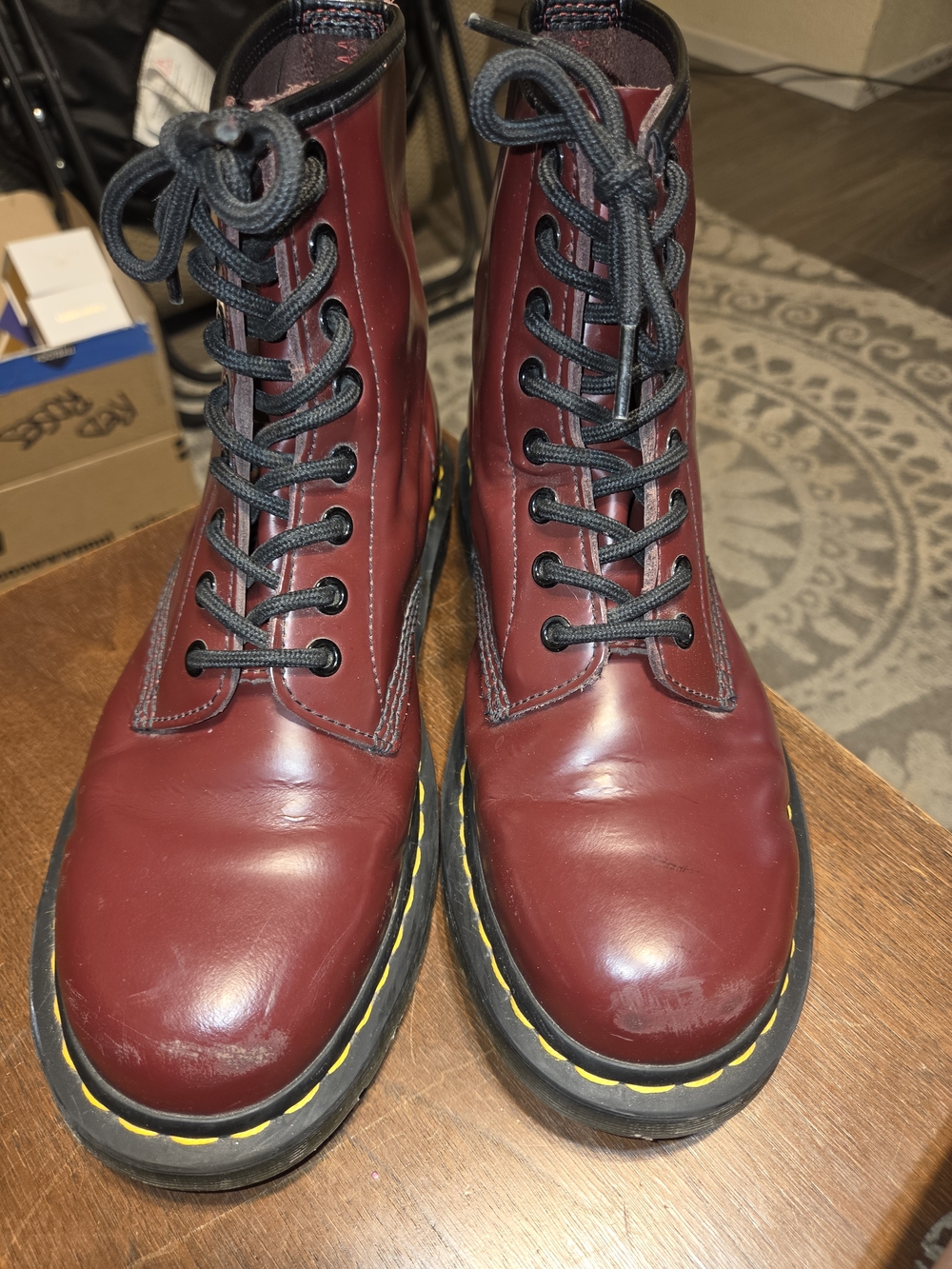 Dr. Martens Brown Leather Boots with Yellow Insole